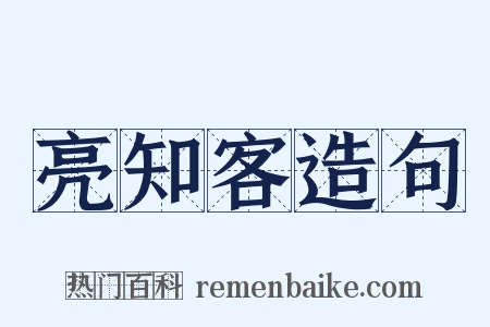 亮知客造句是什么意思的图片